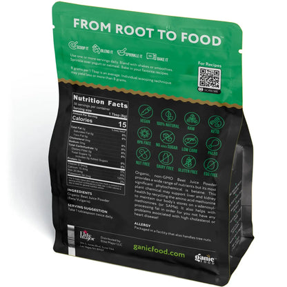 Ganic Food Organic Beet Root Juice Powder, 16 Ounces Ganic Food