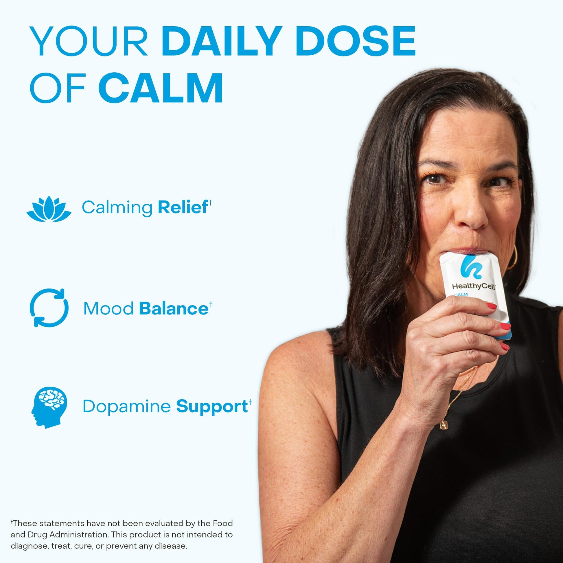 Healthycell Calm Mood Daily Liquid Supplement - Cortisol Manager & Mood Support Supplement for Stress with Ashwagandha, L-Theanine, Magnesium, 5-HTP, GABA & Saffron - 14 Gel Packs Healthycell buy supplements Au