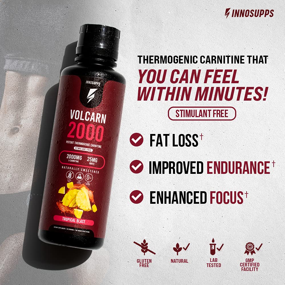 InnoSupps Volcarn 2000 - Advanced Fat Burning Liquid | L-Carnitine,GBEEC, Boost Energy InnoSuppsBuy Supplements Australia