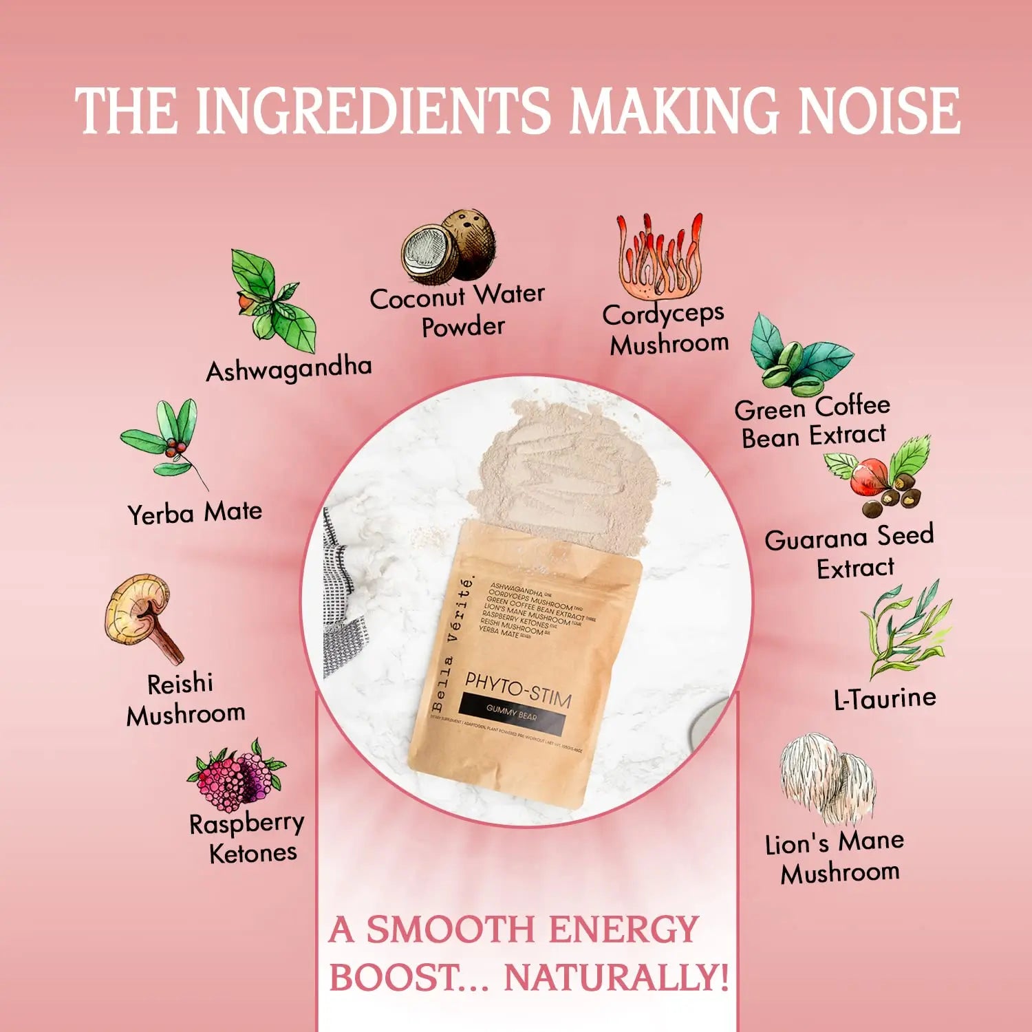 Bella Vérité Phyto Stim | Natural Pre Workout Powder | Yerba Mate and Ashwagandha Bella Vérité.