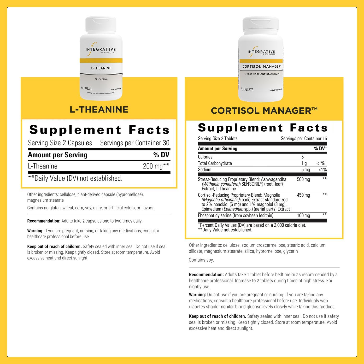 Integrative Therapeutics Cortisol Manager & L-Theanine Integrative TherapeuticsBuy Supplements Australia