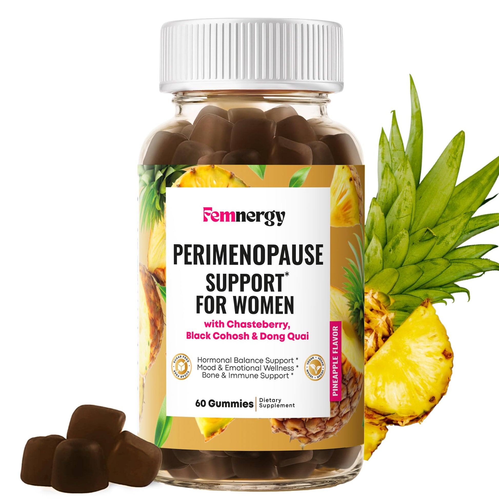 Femnergy Perimenopause Support Gummies for Women - Menopause Relief Estrogen & Hormone Balance Supplement with Black Cohosh Chasteberry Vitamins D3 B6 for Hot Flashes Night Sweats & Mood Swings FemnergyBuy Supplements Australia