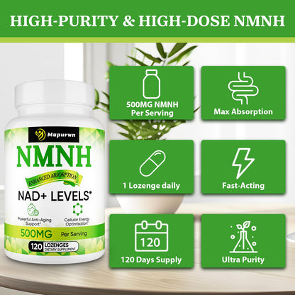 Mapurwn NMNH (Dihydronicotinamide Mononucleotide), NMN Supplement, 500mg per Serving NAD Supplement to Boost NAD+ Levels As We Age for Women & Men, Anti-Aging, Energy, Focus, 120 Count MapurwnBuy Supplements Australia