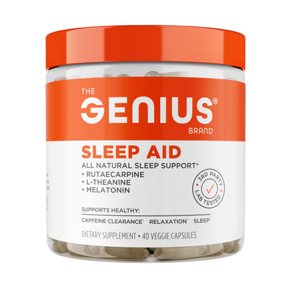 Genius Sleep AID - Smart Sleeping Pills Supplement - Relaxation Enhancer and Mood Support w/Inositol, L-Theanine & Glycine - 40 Capsules The Genius BrandBuy Supplements Australia