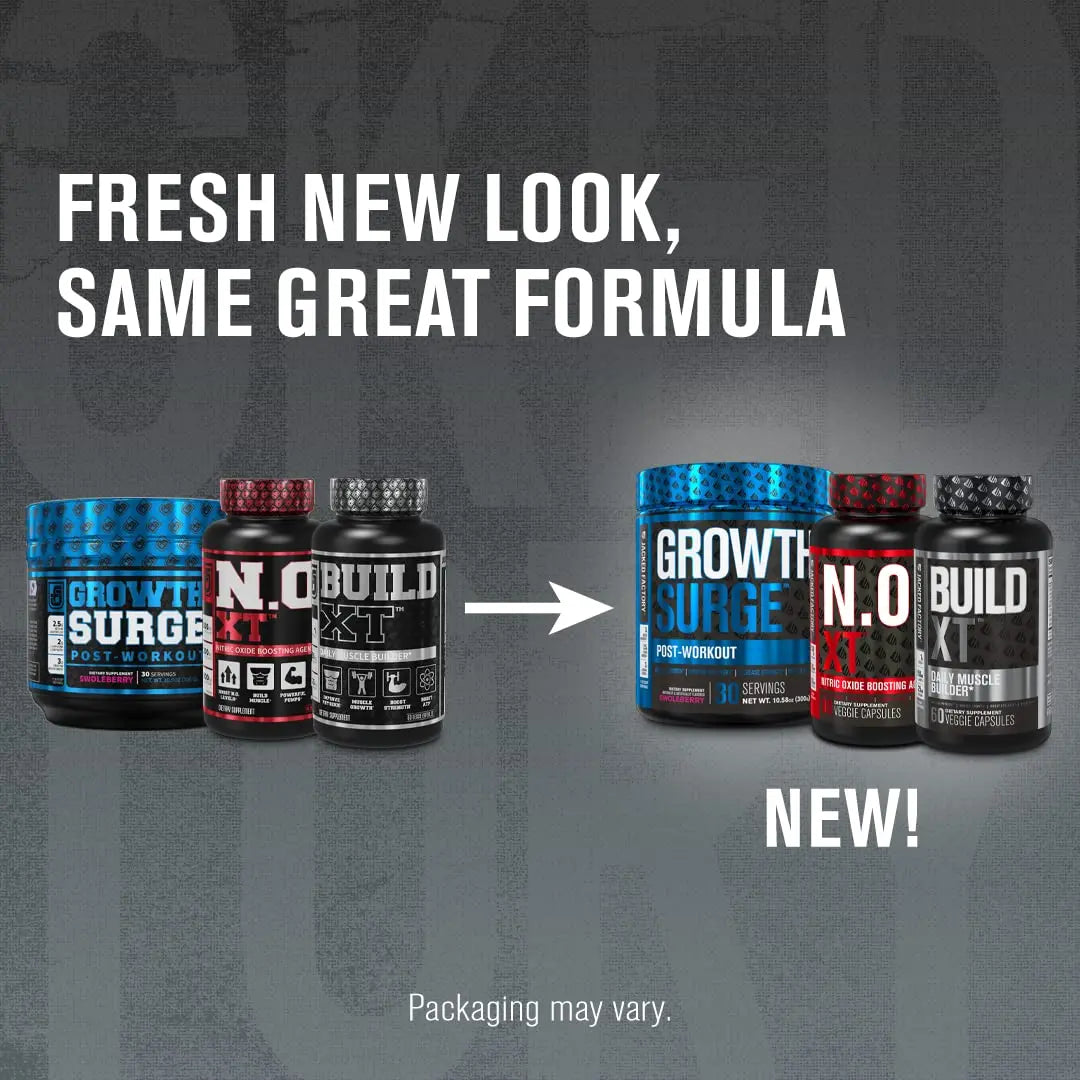 Jacked Factory N.O. XT Nitric Oxide Supplement, Growth Surge Post Workout Muscle Jacked Factory