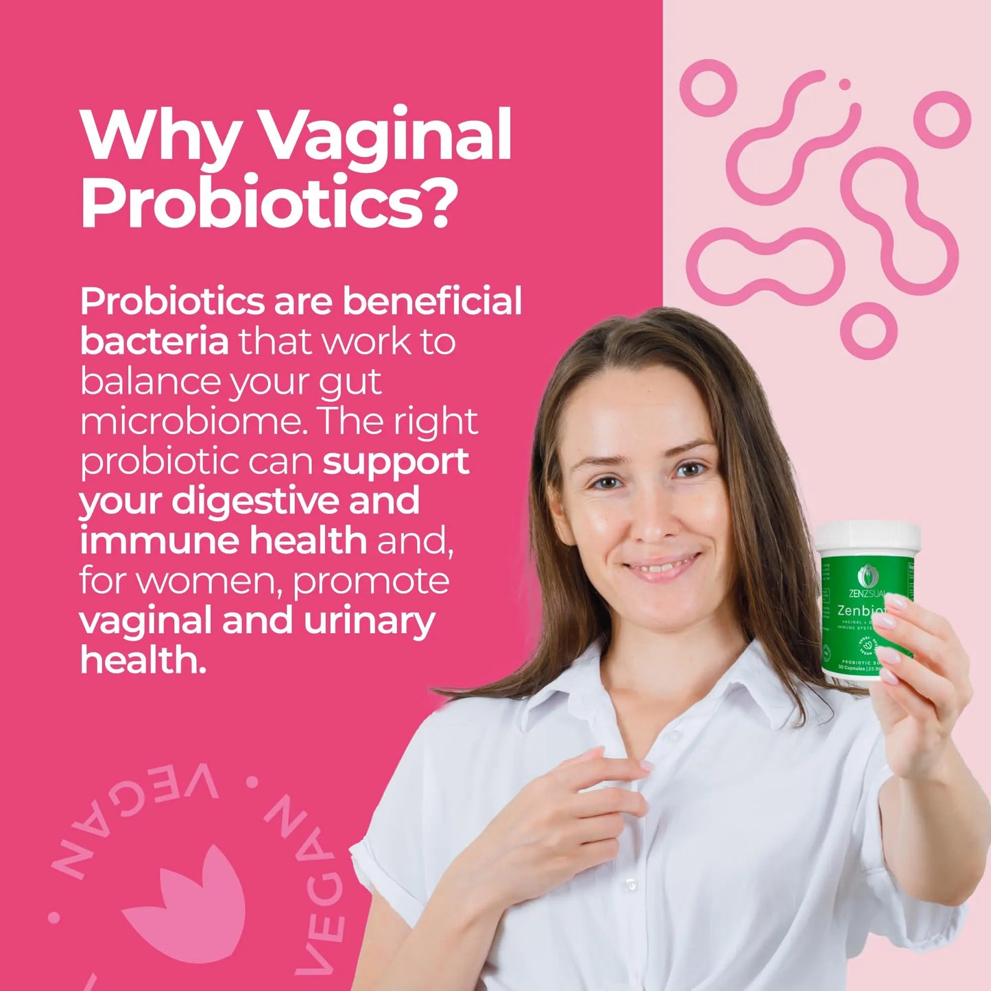 ZENZSUAL Zenbiotic Probiotics Support for Women – 25 Billion CFU, Vaginal Health & pH Balance Support, Odor & Yeast Control, Gut & Digestive Health, Urinary Comfort, Hormone Balance, 30 Vegan Capsules ZENZSUAL buy supplements Au