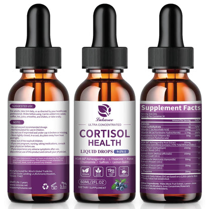 Cortisol Supplements for Women, Cortisol Reducer Manager Detox with KSM-66® Ashwagandha, Kava, Lemon Balm & Vitamin C B5 B6, Lower Cortisol, Hormone Harmony Liquid Drops, 2 FL.OZ, Blueberry Flavor LukareeBuy Supplements Australia
