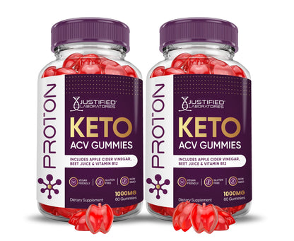 (2 Pack) Proton Protein Keto ACV Gummies Advanced Formula 1000MG Proton Keto Justified Laboratories