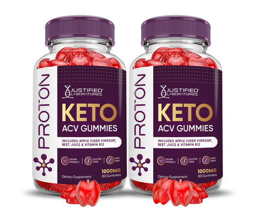 (2 Pack) Proton Protein Keto ACV Gummies Advanced Formula 1000MG Proton Keto Justified Laboratories