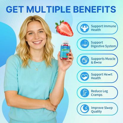 Magnesium Complex Gummies for Women Men 8 in 1, Magnesium Glycinate, Citrate, Malate, Taurate, Supports Bones, Muscle, Nerve Health, Sugar-Free, Vegan Non-GMO, Strawberry Flavor, 120 Count HUUAYAO buy supplements Au