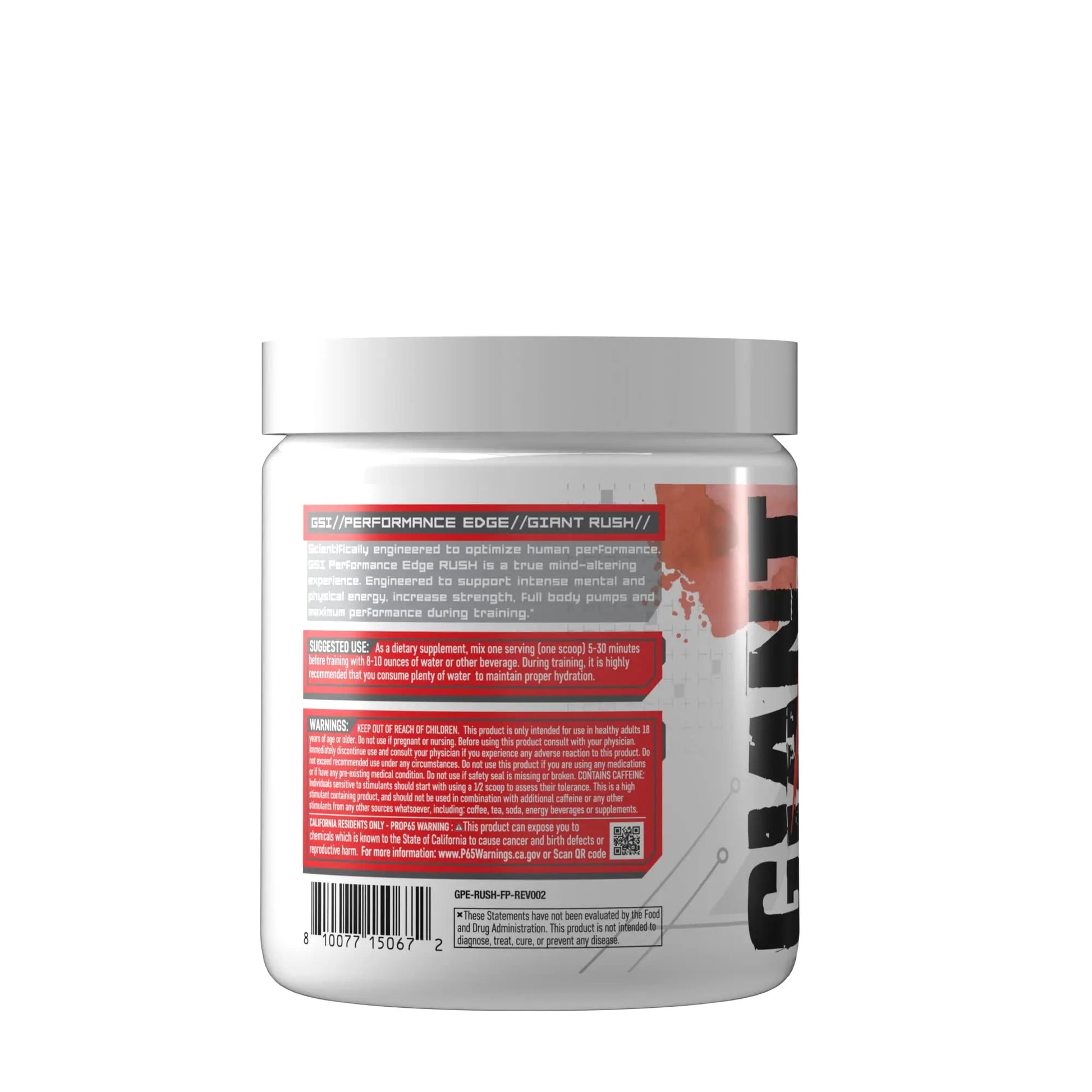 Giant Performance Edge Rush - Preworkout Powder (Fruit Punch) Giant Performance