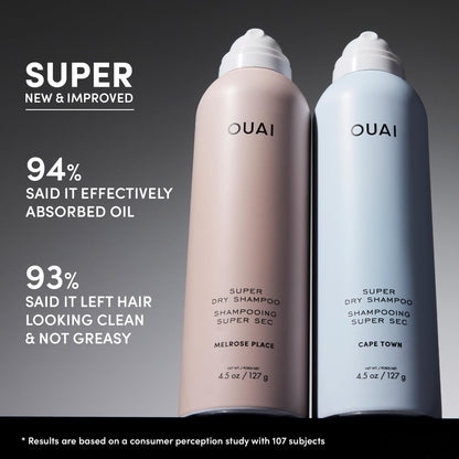 OUAI Super Travel Size Dry Shampoo - Volumizing Dry Shampoo - Absorbs Oil, Dirt & Sweat - Blends Seamlessly into Hair with Zero Residue & Enriched with a Long-Lasting Scent - Cape Town (2 oz) OUAIBuy Supplements Australia