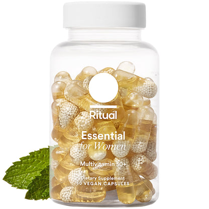 Ritual Multivitamin for Women 50+, Menopause Supplements with Vitamin D3, K2 and Magnesium for Bone Support*, Omega-3 DHA, Vitamin B12, Non-GMO, Mint Essenced, 30 Day Supply, 60 Vegan Capsules RitualBuy Supplements Australia