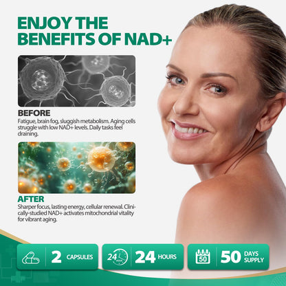 BURMINY NAD Supplement, NAD Nicotinamide Riboside Resveratrol 900mg, Liposomal NAD Supplements for Women & Man, High Purity NMNH Supplement Alternative for Anti-Aging, Energy, Focus - 2Pcs BURMINYBuy Supplements Australia