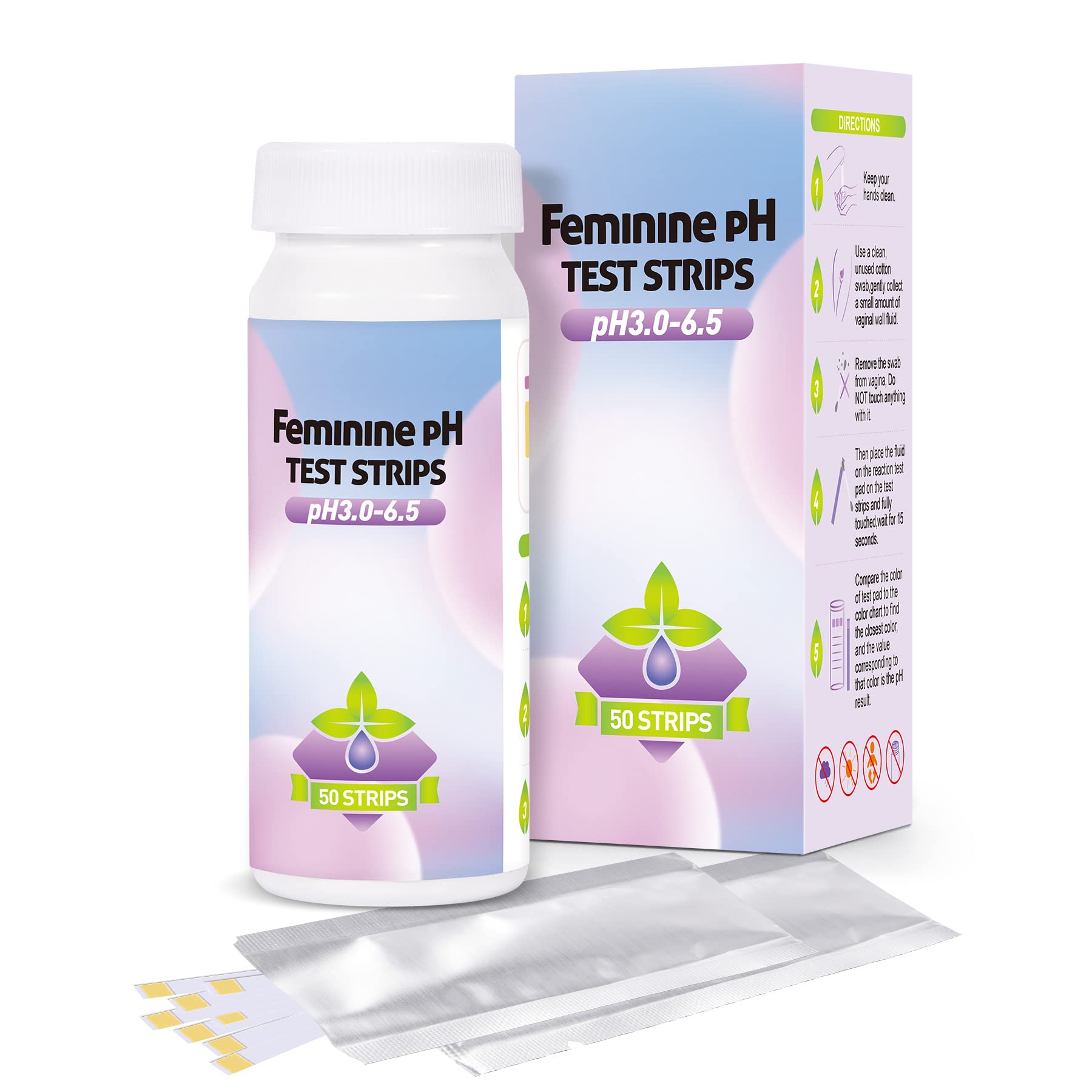 Yeast Infection Test for Women, 50 Count Vaginal pH Test Strips, BV Test Kit at Home