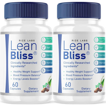 (2 Pack) Lean Bliss Weight Loss Pills, Lean Bliss Fat Burning Formula, LeanBliss Advanced rize labs