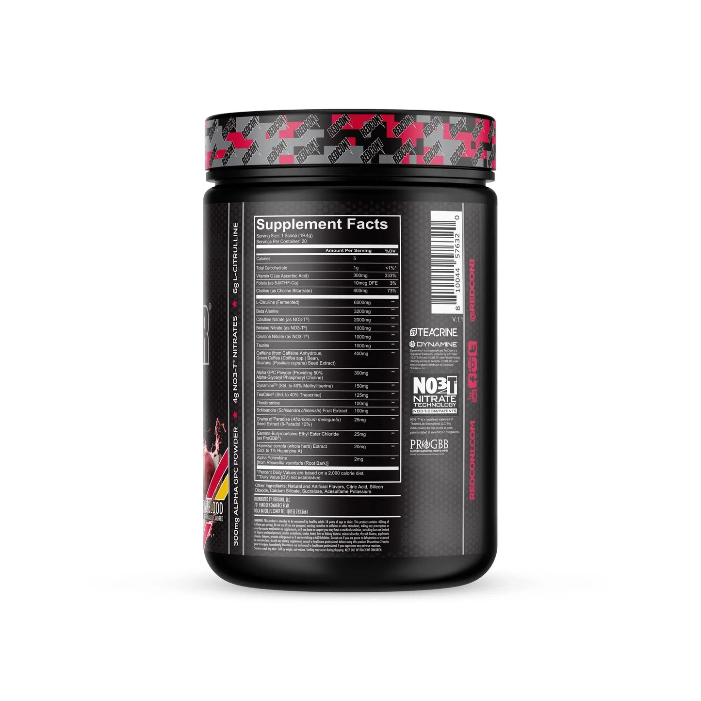REDCON1 Total War Black Ops Extreme Preworkout Powder, Tigers Blood, High Stimulant REDCON1