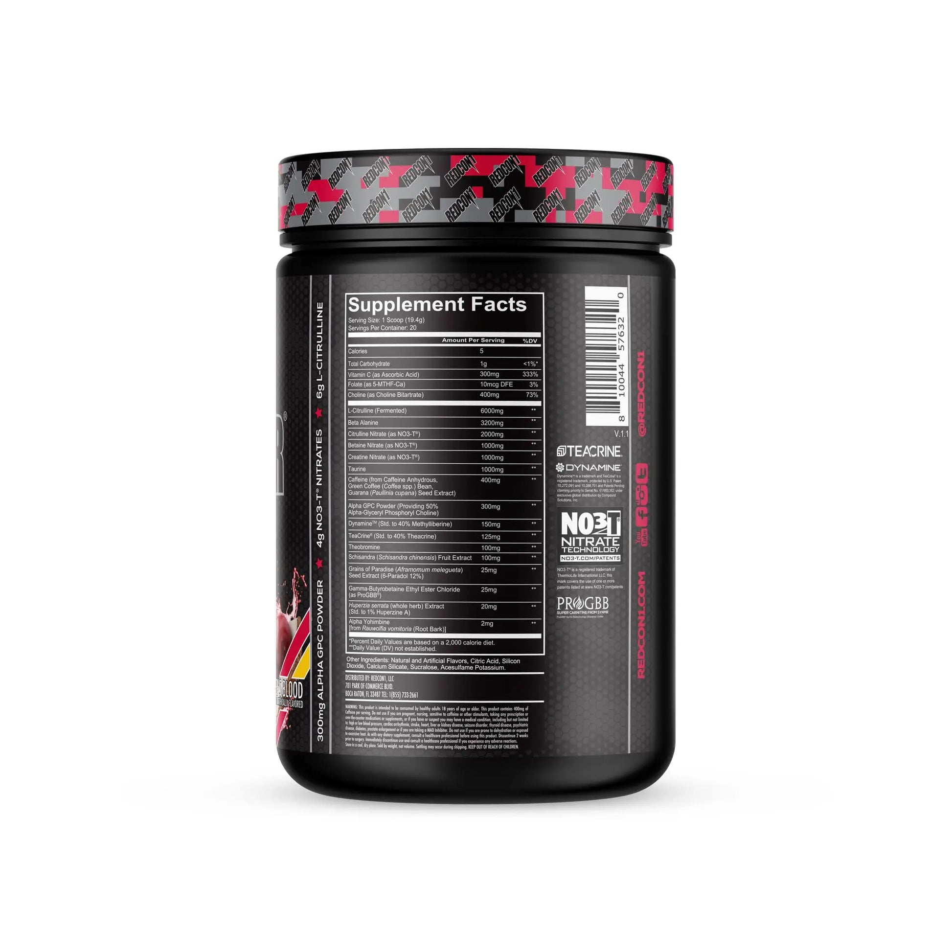 REDCON1 Total War Black Ops Extreme Preworkout Powder, Tigers Blood, High Stimulant REDCON1
