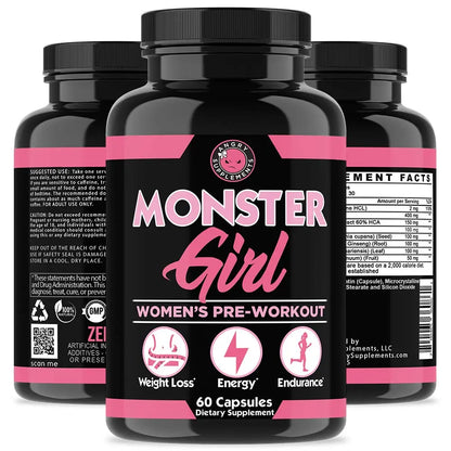 Angry Supplements Monster Girl, Women’s Pre-Workout + Recovery, Apple Cider Vinegar Angry Supplements