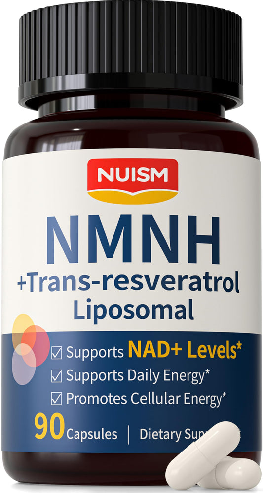 NUISM NMNH NAD+ Supplement, Liposomal 600mg NMN NAD+ and Resveratrol Complex for Cellular Energy, Healthy Aging & Metabolic Support, 90 Capsules NUISMBuy Supplements Australia