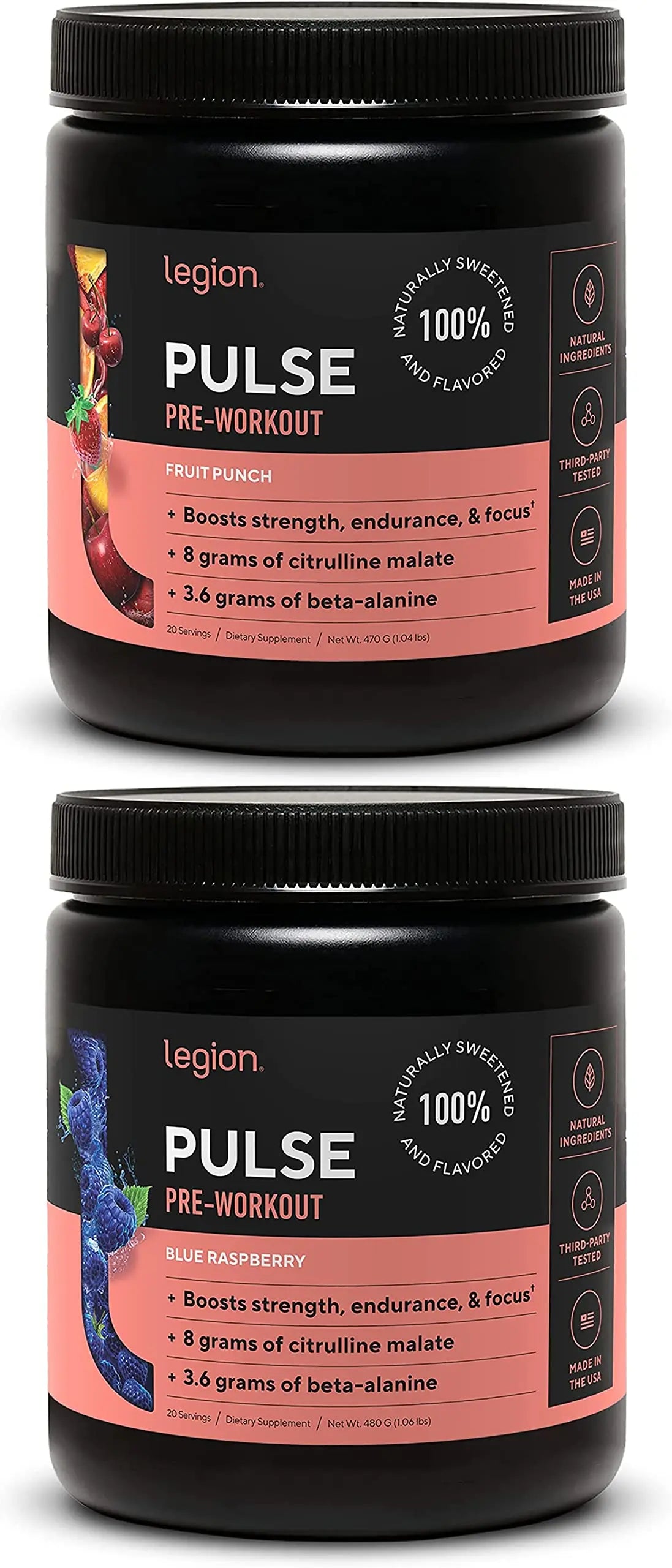 LEGION Pulse Pre Workout Supplement - All Natural Nitric Oxide Preworkout Drink to Boost LEGION