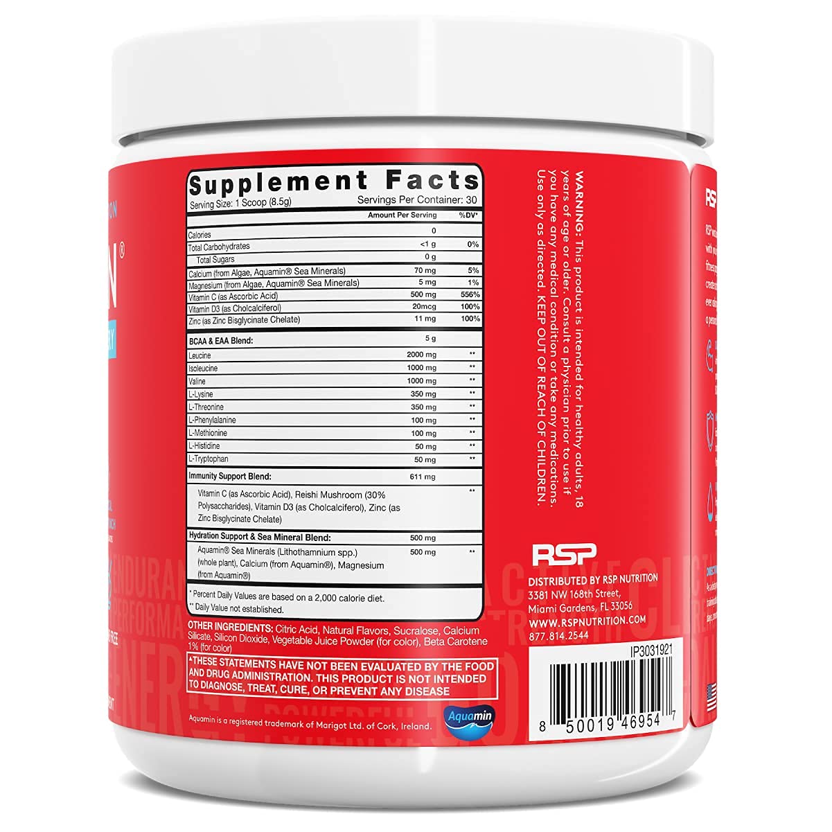 RSP NUTRITION AminoLean Pre Workout Energy (BlackBerry Pomegranate 30 Servings) with AminoLean Recovery Post Workout Boost (Tropical Island Punch 30 Servings)