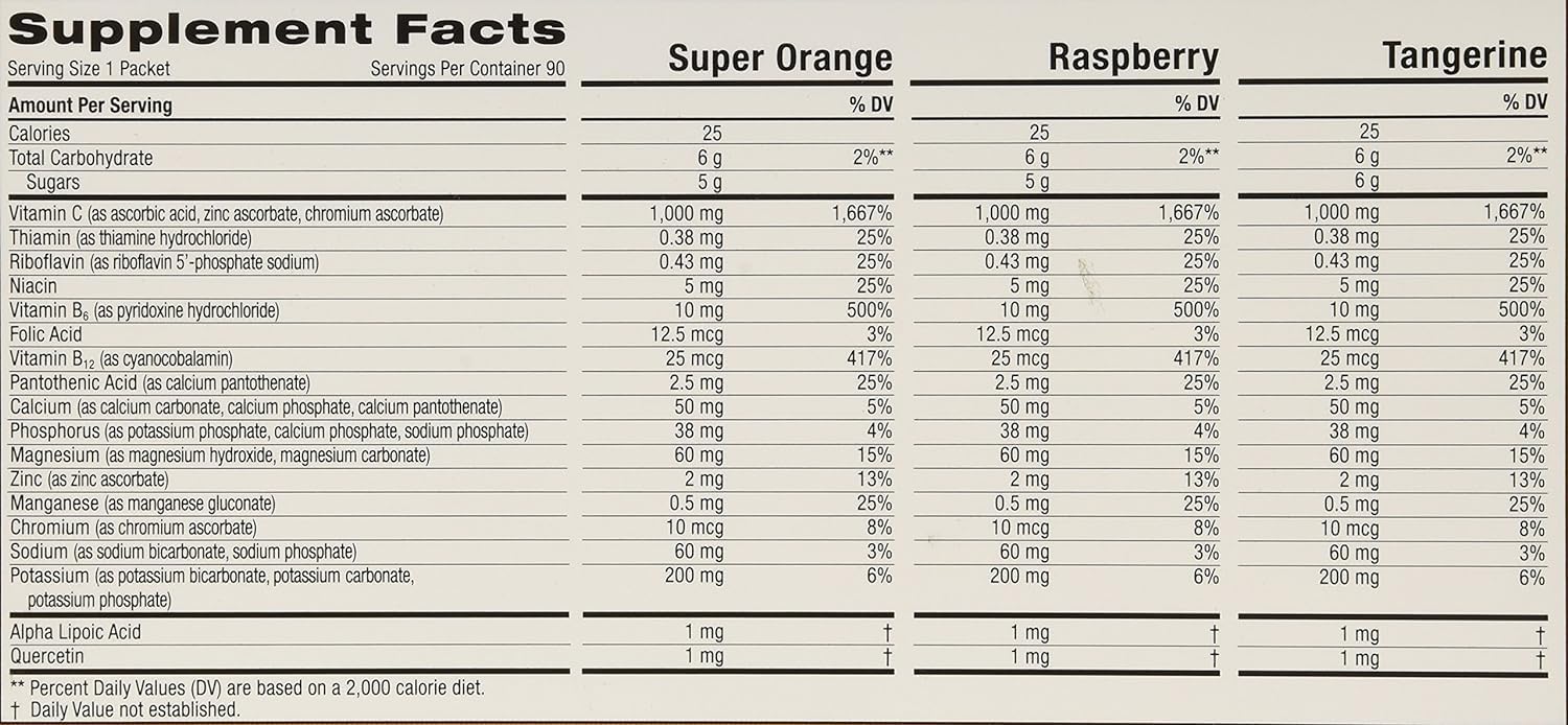 Emergen-C 1,000 mg Vitamin C Dietary Supplement Drink Mix, Super Orange/Raspberry Emergen-CBuy Supplements Australia
