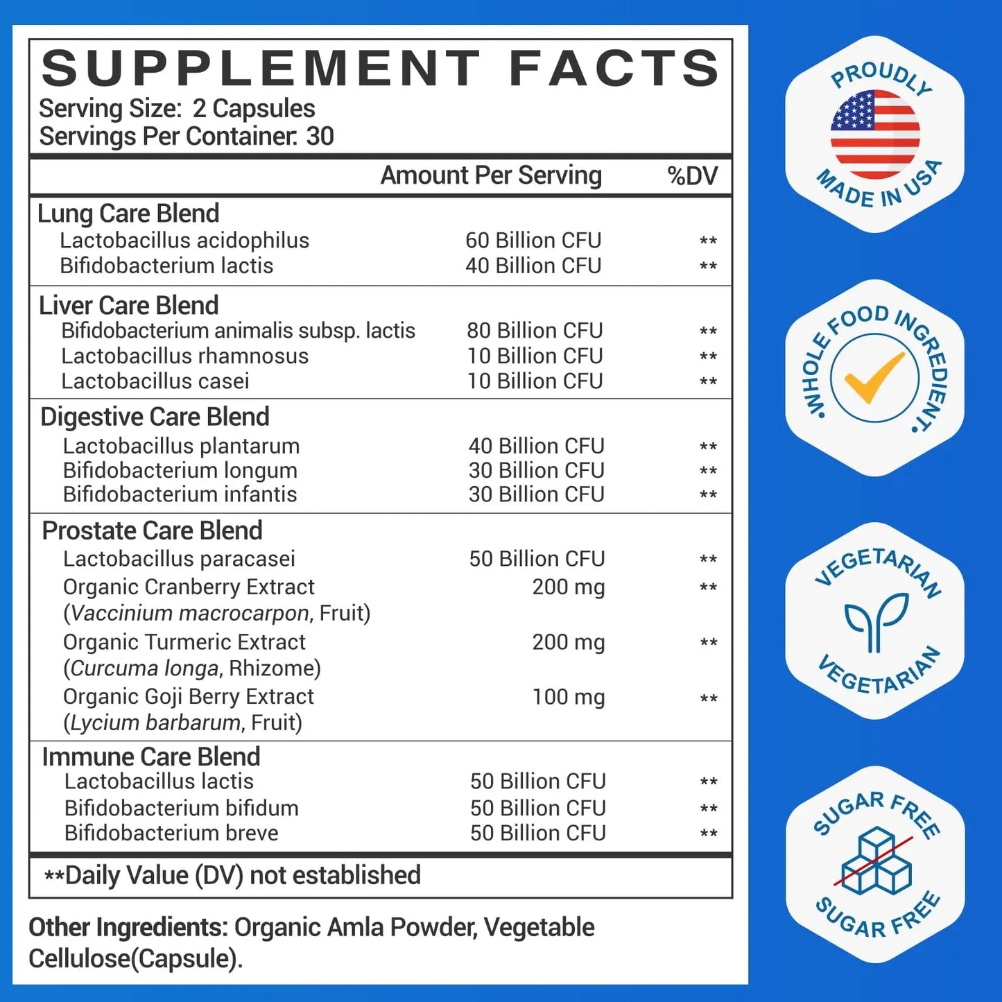 Probiotics for Men, 500 Billion CFU & 12 Mens Probiotic for Digestive Health + 4 Organic Prebiotic Fiber, for Digestive, Gut, Immune Health, Bloating, Gas, Energy Support, Shelf Stable - 120 Capsules CFUKING buy supplements Au