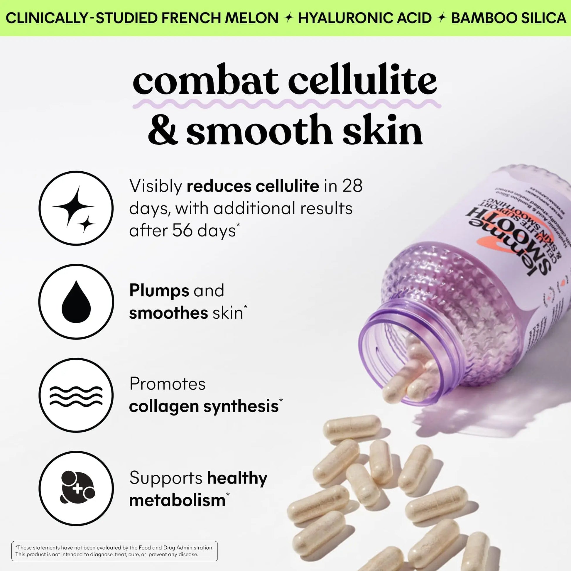 Lemme Glow Collagen Hair Gummies for Strong, Thick Hair & Reduced Shedding Smooth Anti Cellulite Capsules for Women, Smooth Legs & Thighs, Reduce Cellulite & Crepey Skin Bundle Lemme buy supplements Au