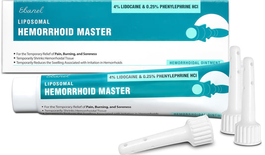 Ebanel 4% Lidocaine Hemorrhoid Treatment Ointment with Phenylephrine, Witch Hazel, Vitamin B6, Zinc Oxide, Frankincense, External and Internal Hemorrhoids Treatment Burn Itch Pain Relief Anal Cream EbanelBuy Supplements Australia