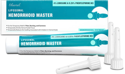 Ebanel 4% Lidocaine Hemorrhoid Treatment Ointment with Phenylephrine, Witch Hazel, Vitamin B6, Zinc Oxide, Frankincense, External and Internal Hemorrhoids Treatment Burn Itch Pain Relief Anal Cream Ebanel buy supplements Au