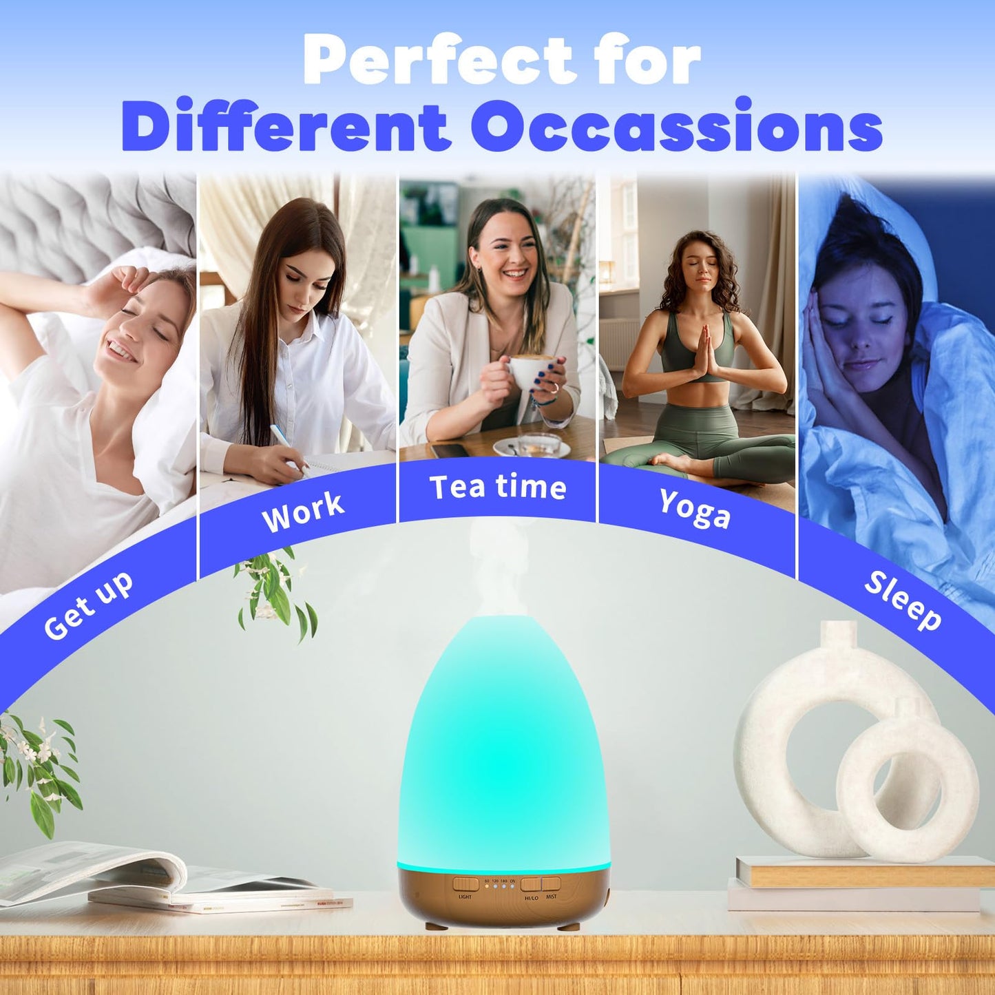200ml Essential Oil Diffuser, Aromatherapy Diffuser,Enhanced Essential Oil Diffuser, Cool Mist Humidifier Lovegerger