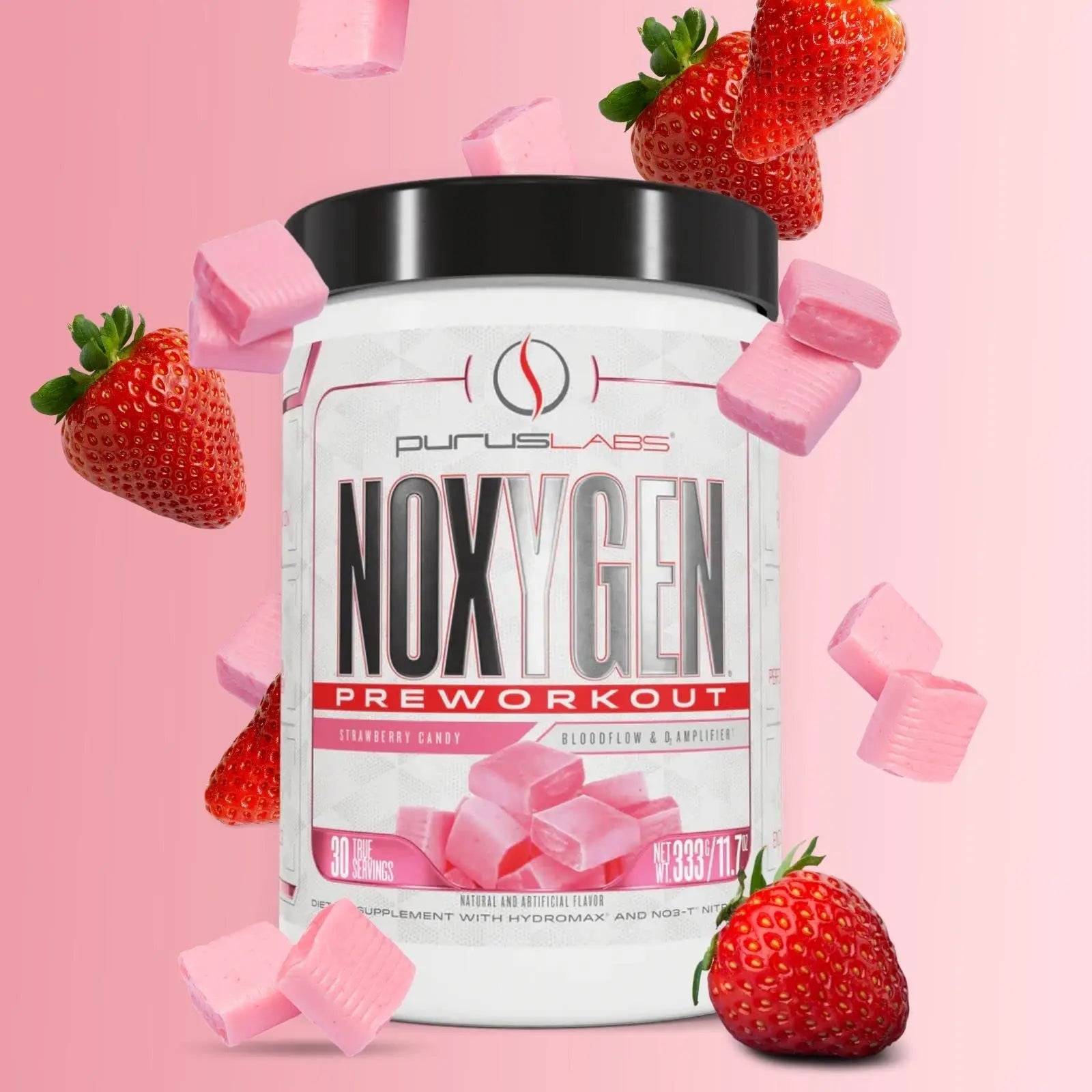 Purus Labs NOXYGEN PREWORKOUT Powder, 30 Servings (Strawberry Candy) Purus Labs