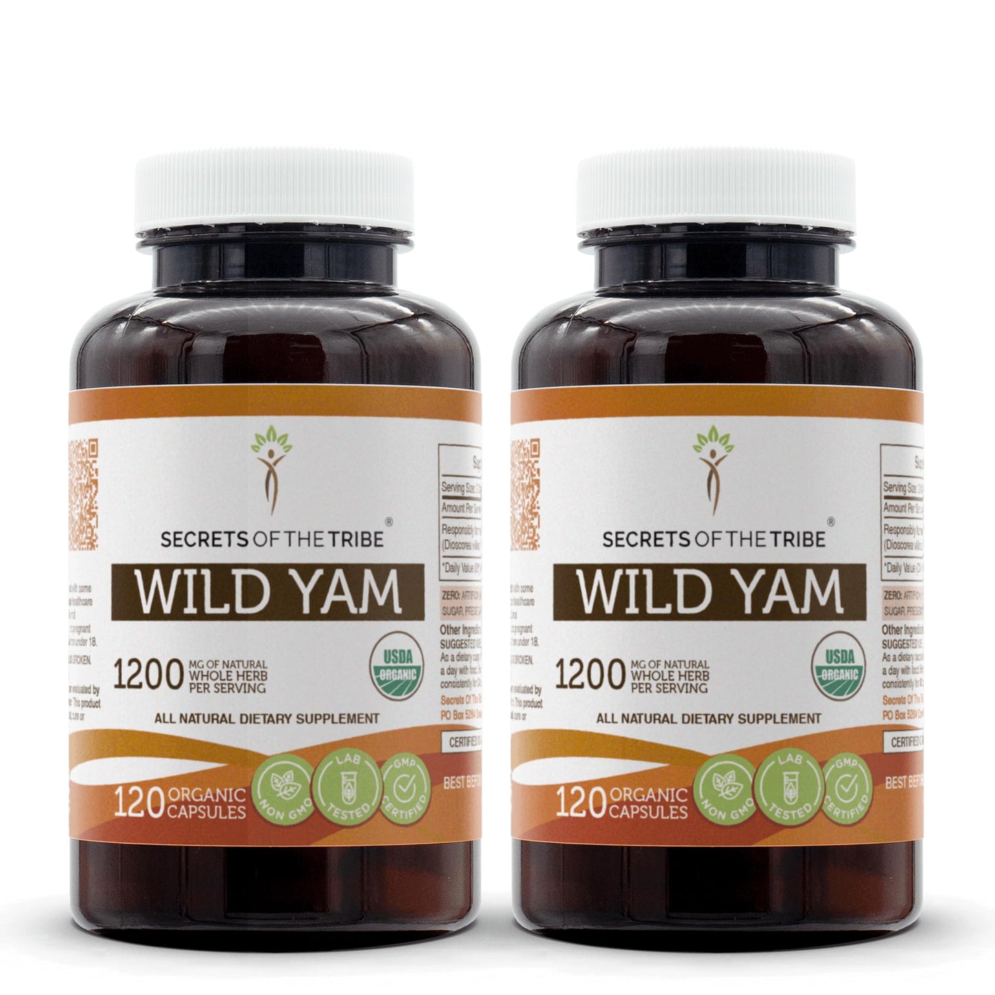 Secrets of the Tribe Wild Yam Capsules 1200 mg Responsibly farmed USDA Organic Wild Yam Secrets of the Tribe