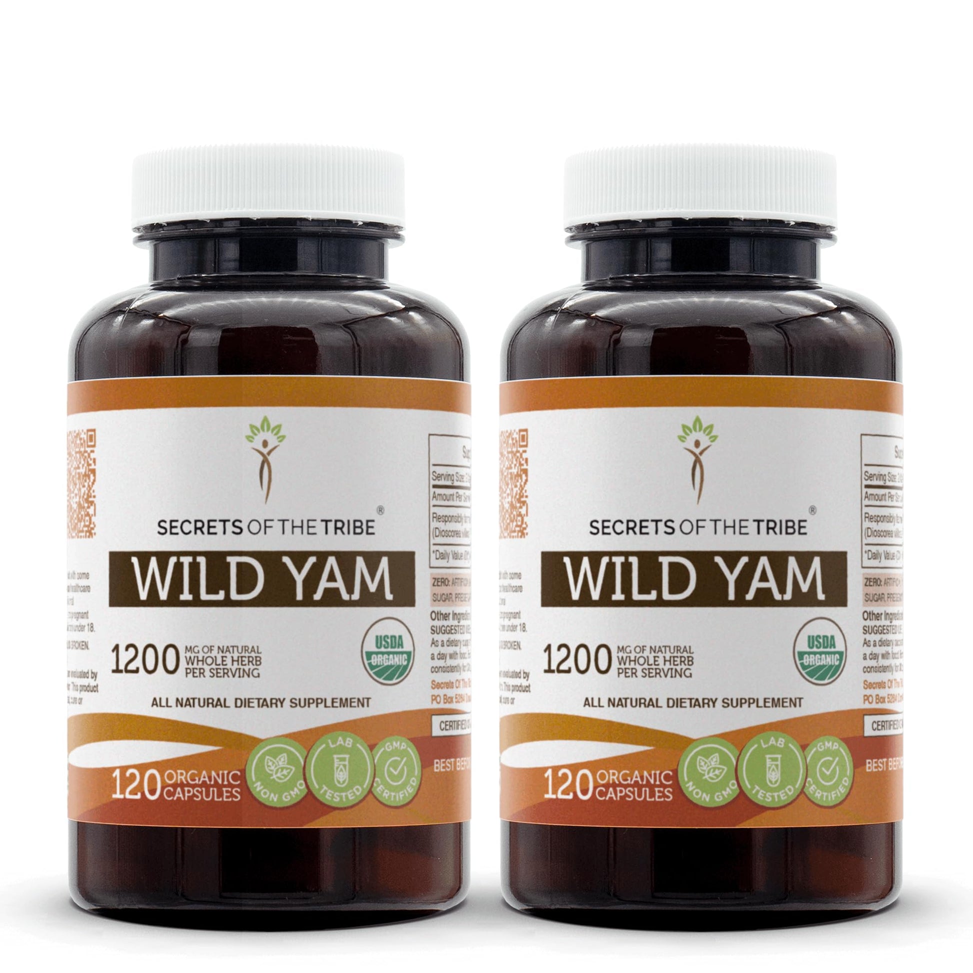 Secrets of the Tribe Wild Yam Capsules 1200 mg Responsibly farmed USDA Organic Wild Yam Secrets of the Tribe