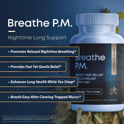 BREATHE & BREATHE PM Bundle - 60 Caps & 1 fl.oz. Mullein Drops for Lungs & Airways: Peppermint, Thyme, & Mullein Leaf Extract for Lungs Detox for Smokers - Clear Mucus & Breathe - GMO-Free & USA-Made Herbal Tea Therapy buy supplements Au