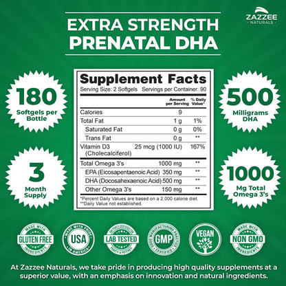 Zazzee Myo-Inositol Capsules and Extra Strength Prenatal DHA Zazzee