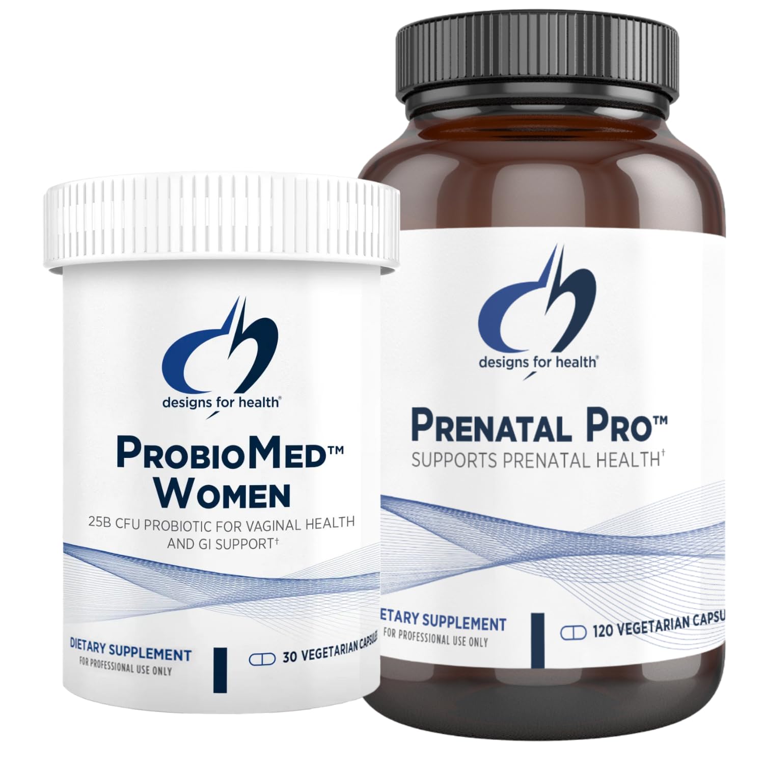 Designs for Health Prenatal & Probiotic Bundle - Prenatal Pro (180 Capsules) Prenatal Multivitamin Designs for Health