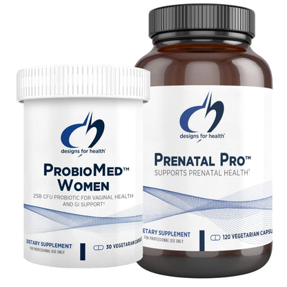 Designs for Health Prenatal & Probiotic Bundle - Prenatal Pro (180 Capsules) Prenatal Multivitamin Designs for Health