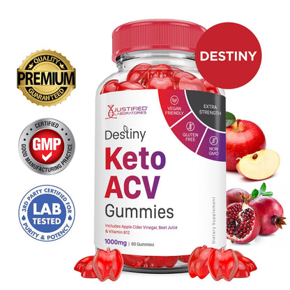 (2 Pack) Destiny Keto ACV Gummies Advanced Formula 1000MG Destiny Keto Gummies Justified Laboratories