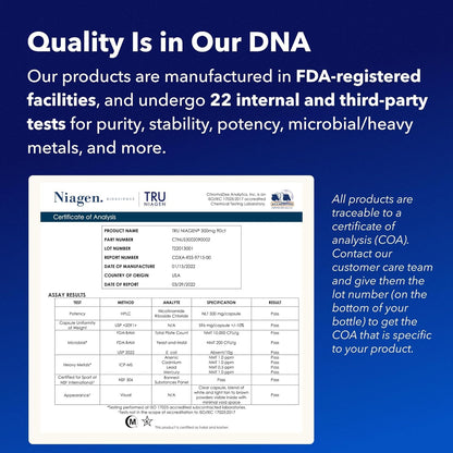 TRU NIAGEN Patented NAD Supplement for Brain Function, Anti Aging & Cell Regeneration, Niagen, 60 300mg Servings | Supports Cellular Energy, Muscle | Nicotinamide Riboside (NR) Take 2 Daily | 1 Bottle TRU NIAGENBuy Supplements Australia
