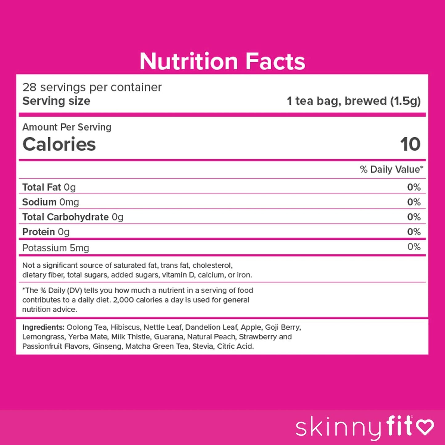 SkinnyFit Detox Tea: All-Natural, Laxative-Free, Supports A Healthy Weight