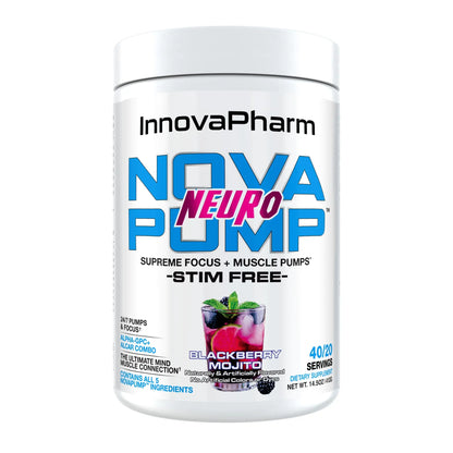 InnovaPharm NOVAPUMP Neuro (BlackBerry Mojito) Powder - 14.5 Ounces InnovaPharm