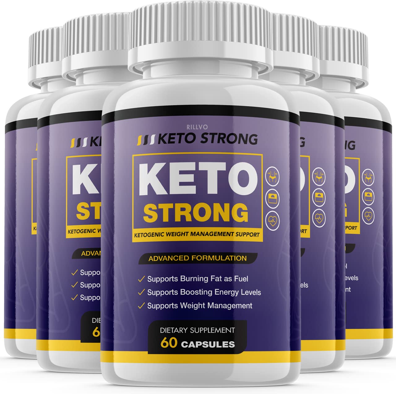(5 Pack) Keto Strong XP Advanced Formula Ketosis Pills (300 Capsules) Rillvo