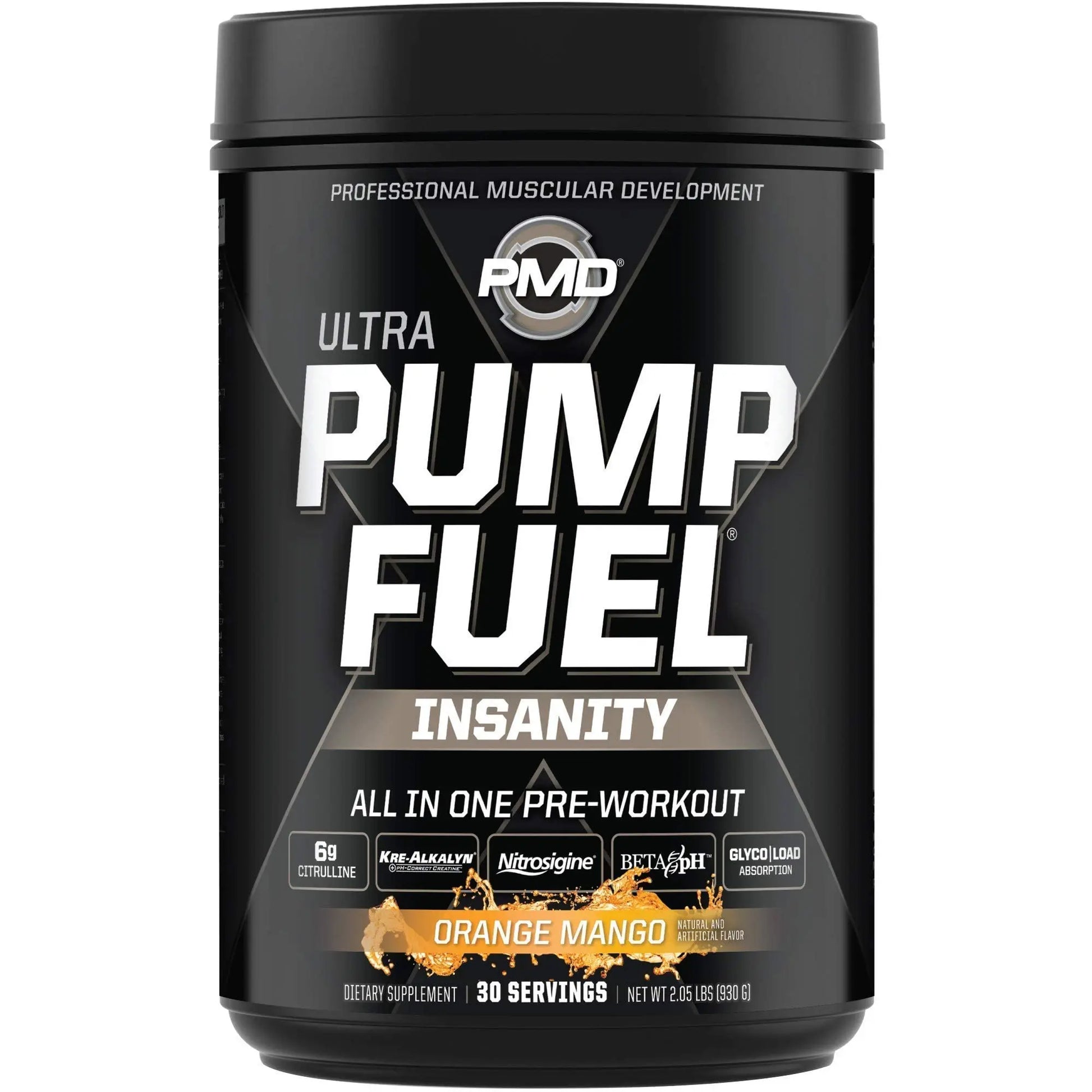 PMD Sports Ultra Pump Fuel Insanity - Pre Workout - Tropical Orange Mango (30 Servings) PMD