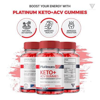 (3 Pack) Platinum Keto ACV Gummies, Platinum Keto ACV Gummies Advanced Weight Loss Kohzie