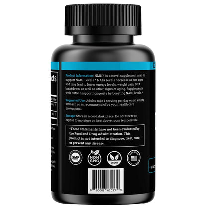 NMNH Supplement 250MG Pure Dihydro-Nicotinamide Mononucleotide (NMN Supplement Alternative with Bioperine® For 3X The Bioavailability) NAD Supplement to Boost NAD+ Levels For Anti-Aging & Energy Black ForestBuy Supplements Australia